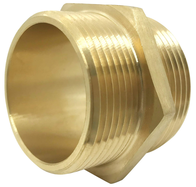 [Australia - AusPower] - SpringSpray 1-1/2" NPT Male x 1-1/2" NST (NH) Male Brass Hexagonal Nipple Fitting Fire Equipment Hex Nipple Doule Male Fire Hose Adapter 