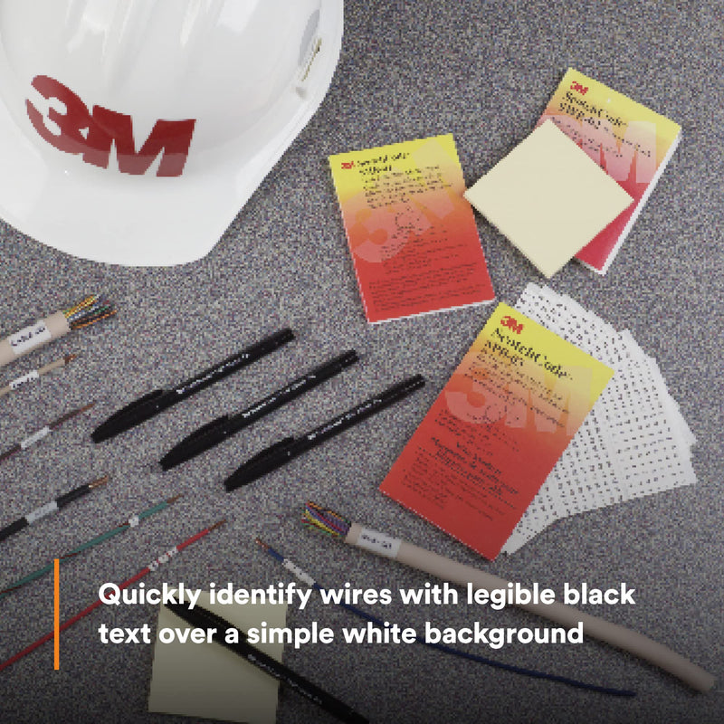 [Australia - AusPower] - 3M ScotchCode Pre-Printed Wire Marker Book SPB-03, Vinyl Coated, Black Printed Numbers (10) each 145, White Background Highlights Characters, 5/Case 