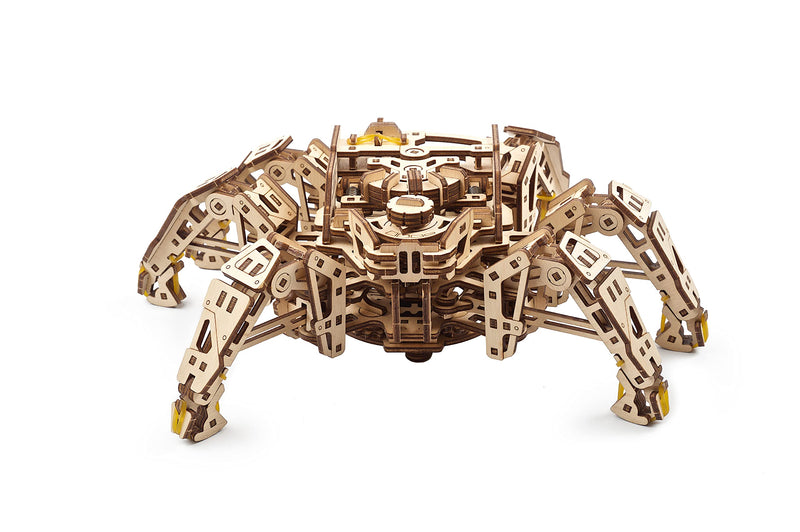 [Australia - AusPower] - UGEARS Hexapod Explorer 3D Puzzle - Mechanical Spider Robot - Model Kits for Adults with Powerful Spring Motor - 3D Wooden Puzzles for Adults and Kids 3D Puzzles Wooden Robot Kit (Runs up to 10 feet) 