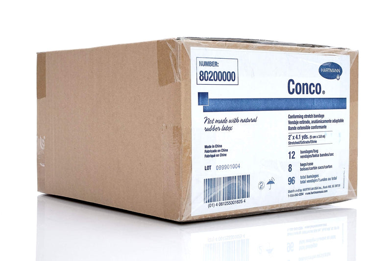 [Australia - AusPower] - Hartmann Conco Conforming Stretch Bandage, Woven Gauze, 1-ply, 2" X 4.1yd Roll, Non-Sterile, 80200000 (Case of 96) 