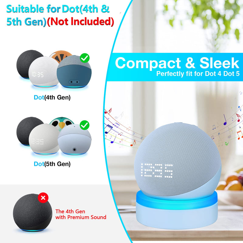 [Australia - AusPower] - ZUOLACO Table Stand for Echo Dot 5th Generation(2022 Release), Desktop Holder Mount for Echo Dot 4th/5th Gen, Base Bracket with Light Guide, Dot Accessories with Built-in Cable Management, Cloud Blue 1 Pack,Cloud Blue 