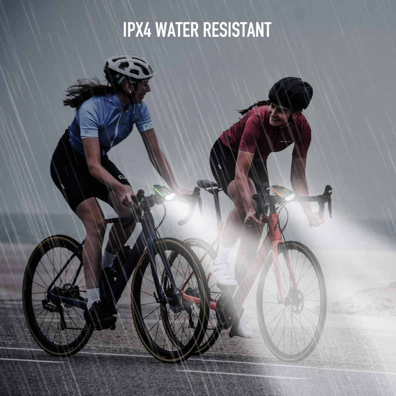 [Australia - AusPower] - Bike Lights Set with Horn 1400LM USB Rechargeable Bicycle Headlight & Tail Light & Horn Waterproof 3 Lighting Modes Fits Bicycles for Road and Mountain Black 