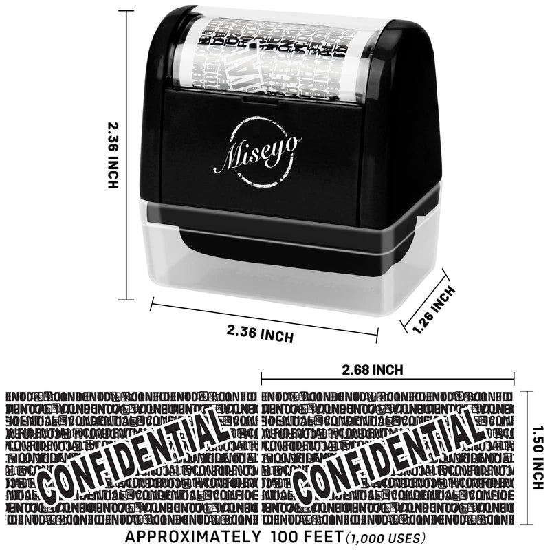 [Australia - AusPower] - Miseyo Identity Theft Protection Roller Stamp Set - Black (Incleded 3 Refill Ink) 2.black 