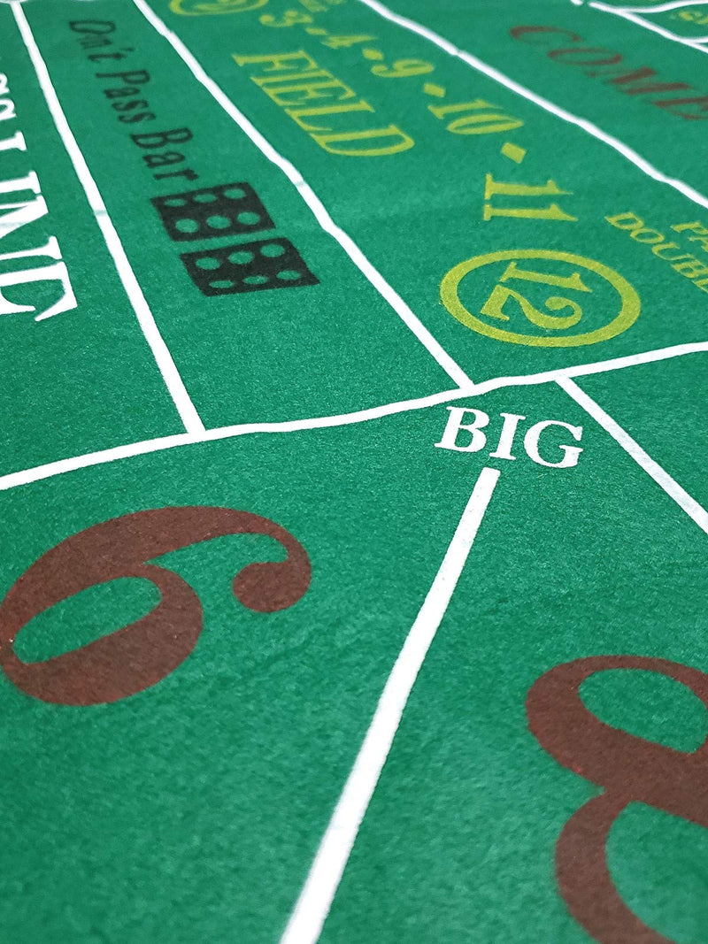 [Australia - AusPower] - Craps & Texas Hold'em Poker Layout 2-Sided Reversible Premium Felt 6ft x 3ft 