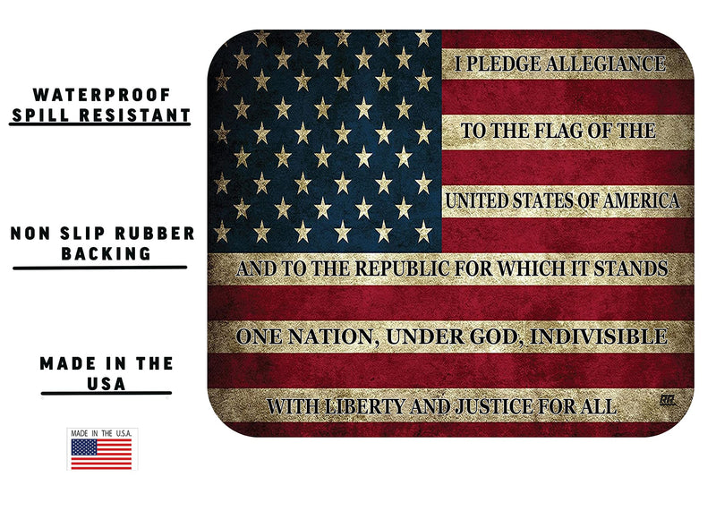 [Australia - AusPower] - Patriotic Pledge of Allegiance USA Flag Mouse Pad Mat Mousepad for Laptop PC Gaming Home or Office 