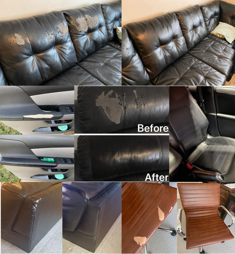 [Australia - AusPower] - Leather Repair Patch for Couches 17X55inch Large Self-Adhesive reupholster Tape Patches kit for Couch Car Seats Furniture Sofa Vinyl Chairs Jackets Shoes Fabric Fix Tear (Beige White, 17x55 inch) Beige White 