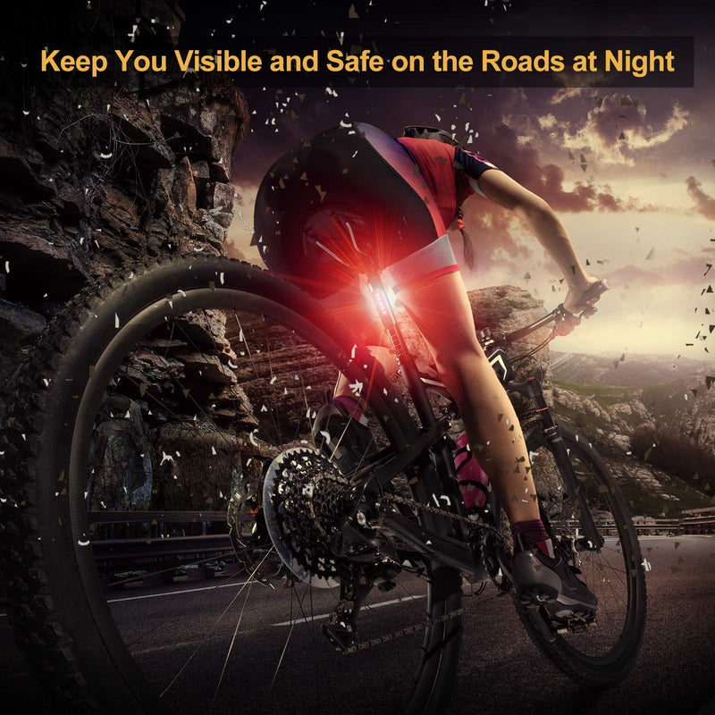 [Australia - AusPower] - Ascher USB Rechargeable LED Bike Tail Light 2 Pack, Bright Bicycle Rear Cycling Safety Flashlight, 330mah Lithium Battery, 4 Light Mode Options, (2 USB Cables Included) 