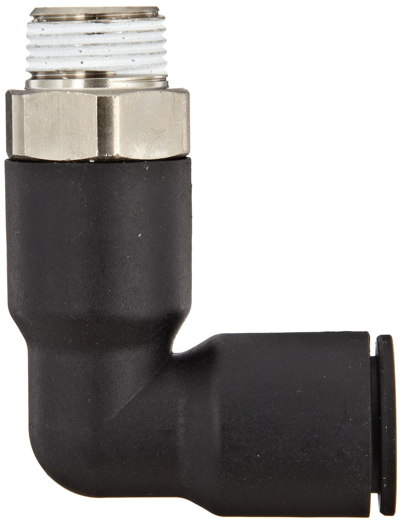 [Australia - AusPower] - Legris 3129 10 21 Nylon & Nickel-Plated Brass Push-to-Connect Fitting, 90 Degree Extended Elbow, 10 mm Tube OD x 1/2" BSPT Male 