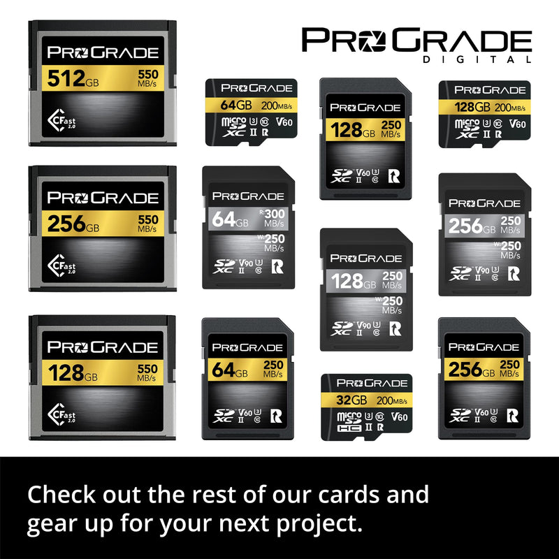 [Australia - AusPower] - Prograde Digital SD UHS-II 128GB Card V60 –Up to 130MB/s Write Speed and 250 MB/s Read Speed | for Professional Vloggers, Filmmakers, Photographers & Content Curators 