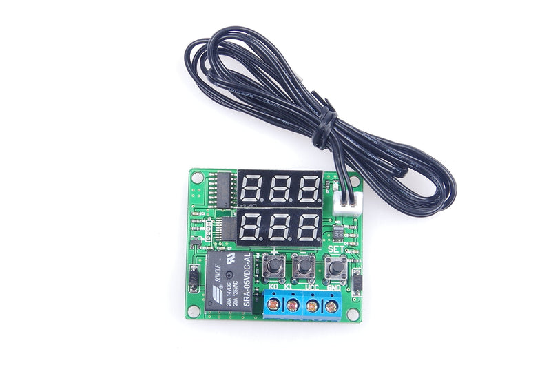 [Australia - AusPower] - LM YN DC 5V Digital Thermostat Module -58℉ to 257℉ Fahrenheit Temp Display Temperature Controller Board With 20A Relay Waterproof Sensor Probe Dual LED Display Red Red 