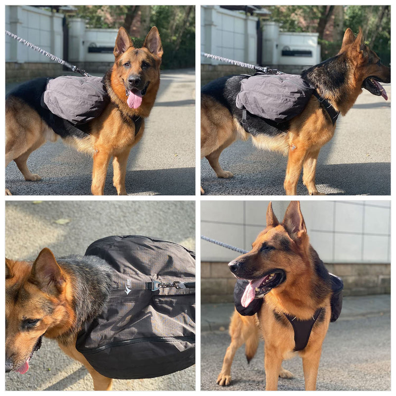 [Australia - AusPower] - Lovelonglong Dog Backpack for Hiking, Multifunctional Dog Day Pack Zippered Travel Dog Saddle Bag Outdoor Hiking Backpack with 2 Capacious Side Pockets for Small Medium Large Dogs XS (chest 18-23 inch) Black 