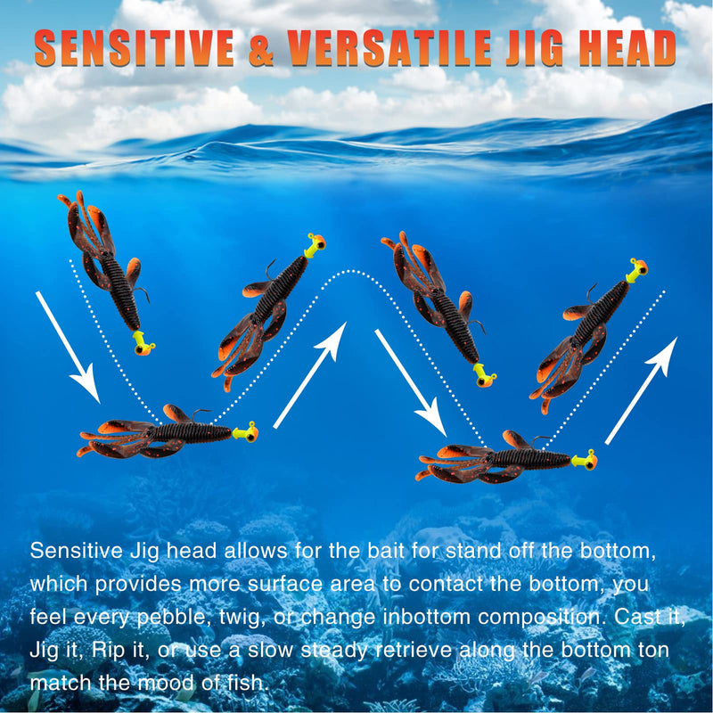 [Australia - AusPower] - Fishing Jig Heads Fishing Hooks Football Jig Heads Kit Fishing Accessories for Bass Crappie Trout Walleye Panfish 1/8oz 3/16oz 1/4oz 1/4oz - 25pcs 