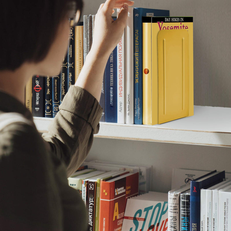 [Australia - AusPower] - Acrimet Jumbo Premium Metal Bookends 9" (Heavy Duty) (Yellow Color) (1 Pair) 
