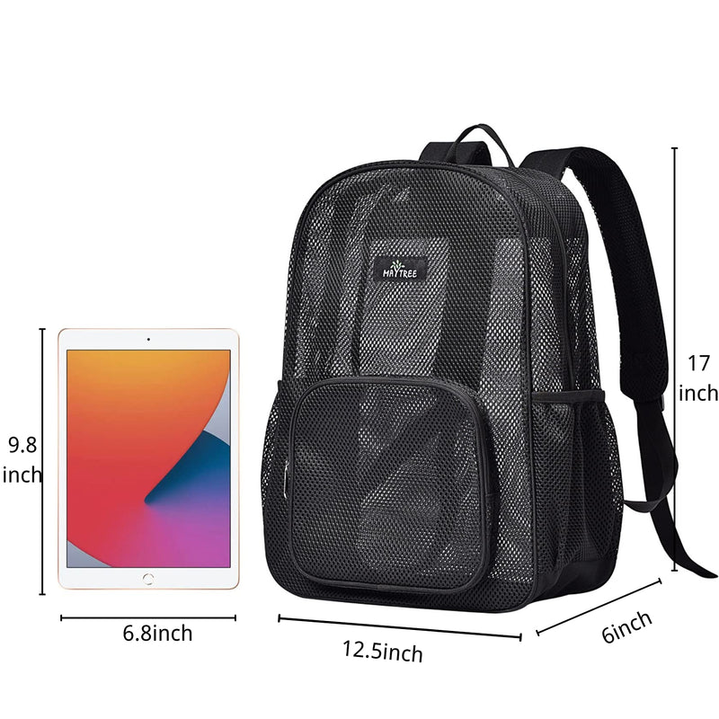 [Australia - AusPower] - Heavy Duty Mesh Backpack, Mesh Backpack for Commuting, Swimming, Travel, Beach, Outdoor Sports Black 