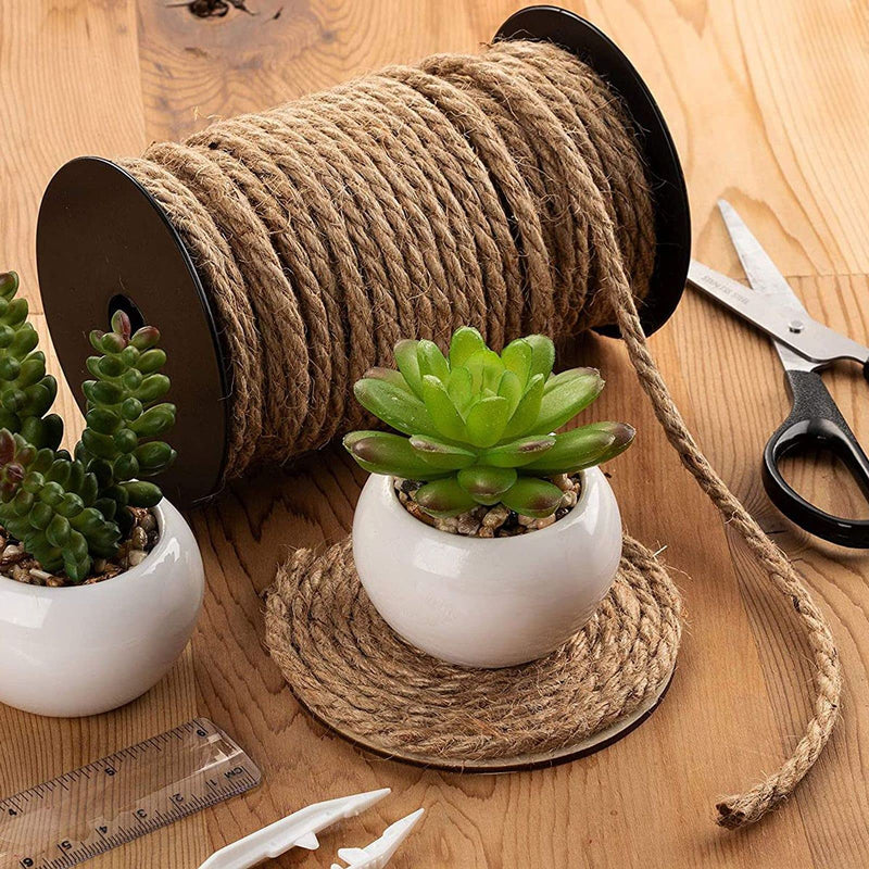 [Australia - AusPower] - Nautical Rope for Crafts 100 Feet 5mm, Thick Hemp Jute Twine, Brown 
