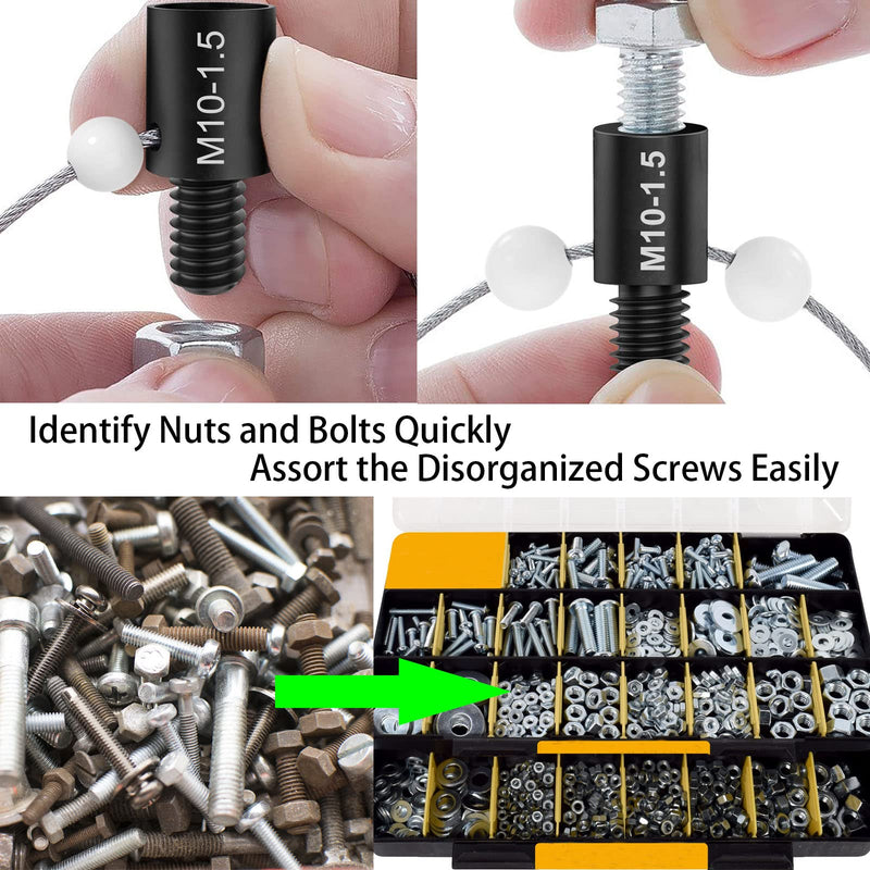 [Australia - AusPower] - Nut and Bolt Thread Checker (Inch & Metric) - 26 Male/Female Thread Identifier Gauges - 14 Inch & 12 Metric Sizes Inch & Metric 