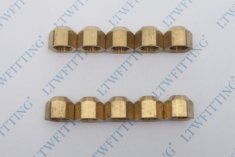 [Australia - AusPower] - LTWFITTING Brass 5/16" OD Flare Cap, Brass Flare Tube Fitting(Pack of 10) 