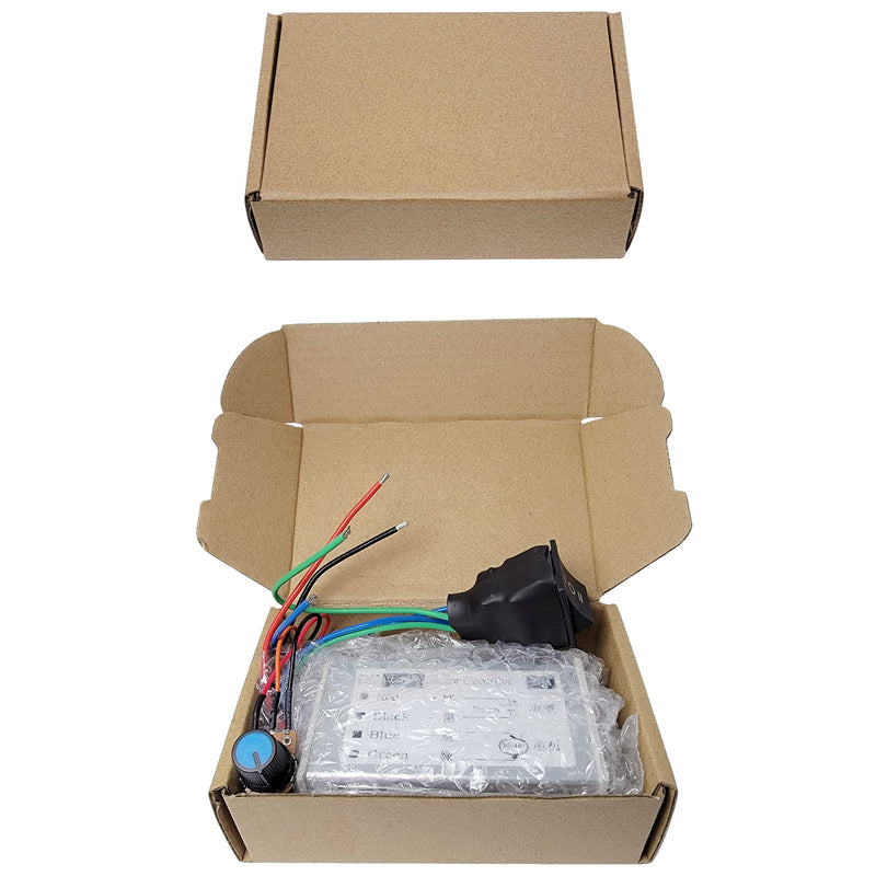 [Australia - AusPower] - DC Motor Speed Controller 20A 1200W Brush Motor Driver Controls DC 9V-60V 12V 24V 36V 48V 60V Motor Pulse Width Modulator Regulator PWM Monitor Dimmer Governor with Switch & Knob 