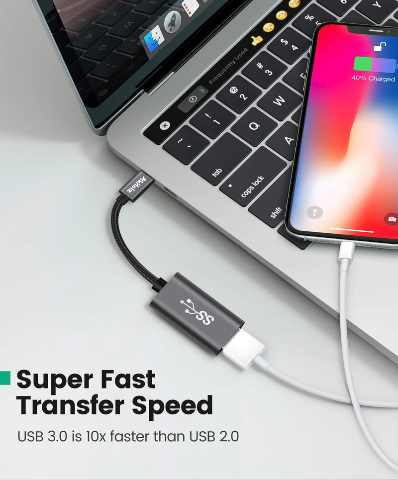 [Australia - AusPower] - USB C to USB Adapter, AkHolz USB to USB C Adapter, Thunderbolt 3 to USB 3.0 Female Adapter OTG Cable for iPad Air 2020, MacBook Pro/Air 2020/2019 Before, Dell XPS, Galaxy S20 S20+ Ultra S8 S9 Note 10 