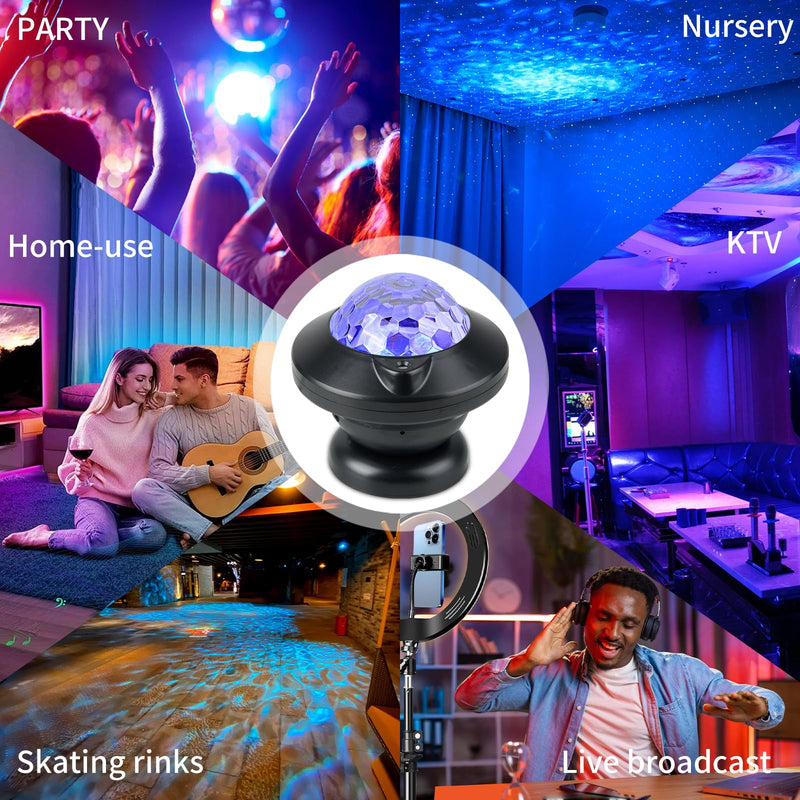 [Australia - AusPower] - LLUOTE Aurora UFO Projector, Changeable LED Nebula Light, Adult Night Light Projector for Bedroom, Performance, Children's Birthday Gift, Room Decoration, Christmas Gift. Black 