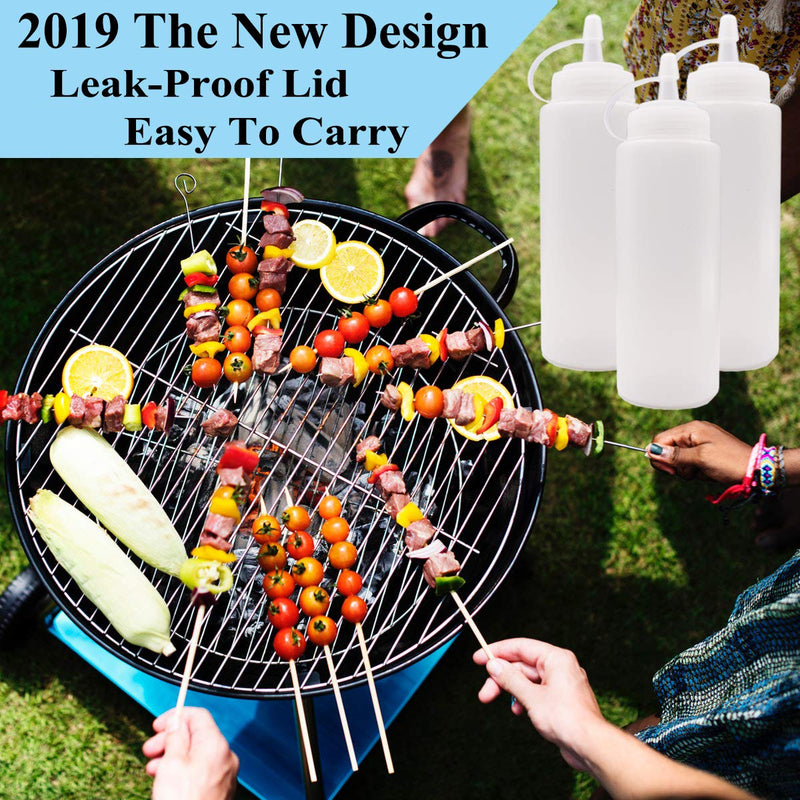 [Australia - AusPower] - Squeeze Bottle Condiment Squeeze Bottles Plastic ketchup Squeeze Squirt bottle For Sauce,BBQ, Dressing, Paint, Workshop, Pancake Art Dispenser 12 pack 8 OZ 8 OZ 12 PACK 