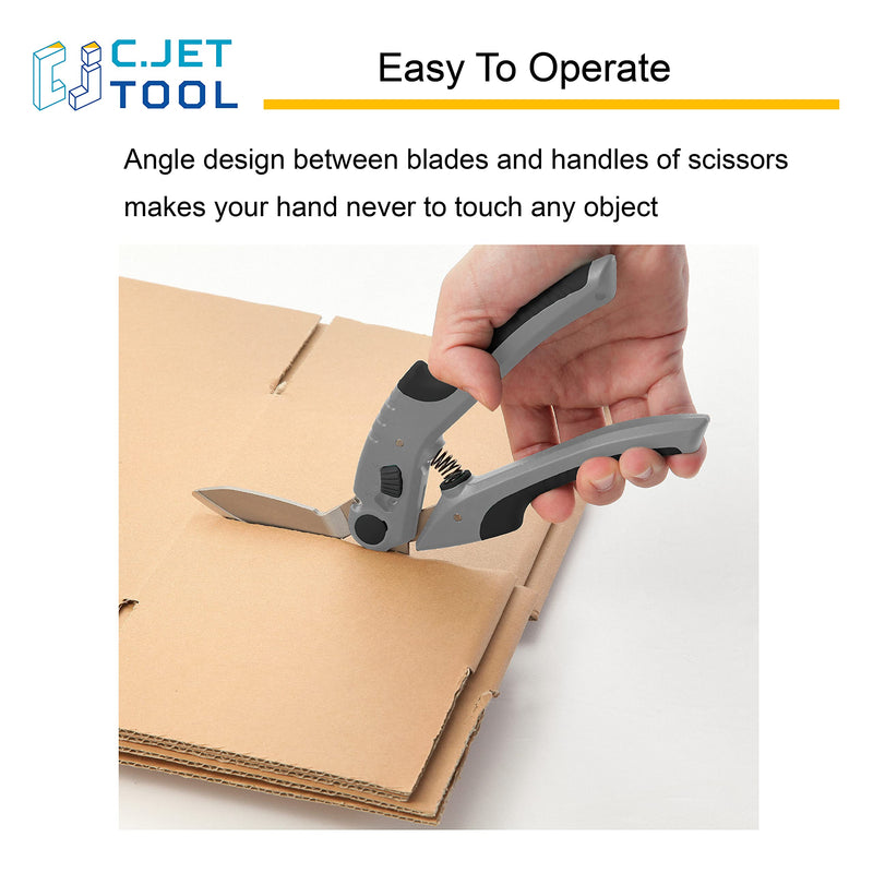 [Australia - AusPower] - C.JET TOOL 10" Heavy Duty Scissors, Industrial Scissors, Multipurpose, Scissors for Carpet, Cardboard and Recycle, Professional Soft Grip Stainless Steel (Black) Black 