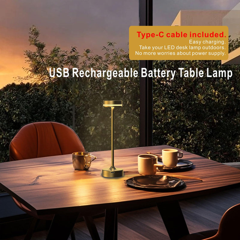 [Australia - AusPower] - Abavivi Cordless Metal Desk Lamp, Touch Sensor Control LED Table Lamp,Rechargeable Beside Desk Lamp Battery Operated Nightstand LED Bedroom Night Light, Hotel/Bedroom/Bedside lamp/Desk-Gold-1pcs Gold-1pcs 