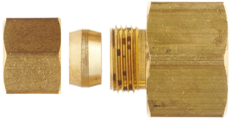 [Australia - AusPower] - Anderson Metals Brass Tube Fitting, Coupling, 3/16" Compression x 1/4" Female Pipe 3/16" Compression x 1/4" NPT Female 