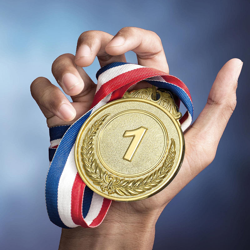 [Australia - AusPower] - Gold Silver Bronze Award Medals Olympic Style Winner Award Medals Metal Medals Prizes with Neck Ribbon for Competitions Party Olympic Home Work School Bar Costume Parties 10 