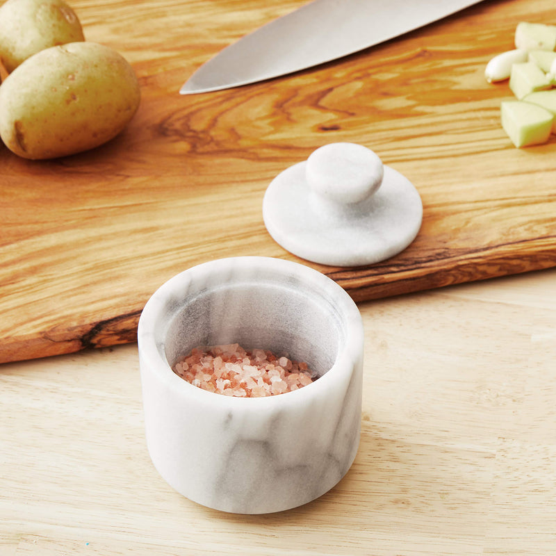 [Australia - AusPower] - Fox Run Marble Salt Cellar, White 3" x 3" 
