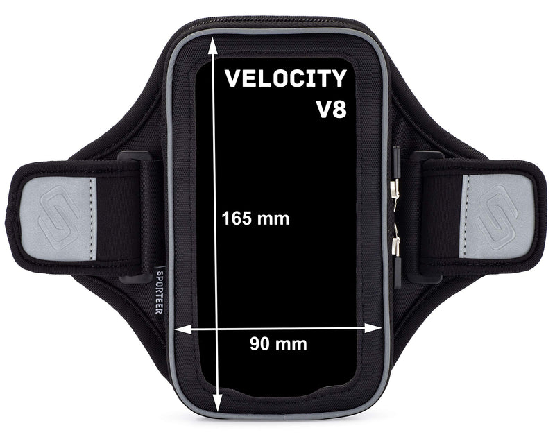 [Australia - AusPower] - Sporteer Velocity V8 Running Armband - iPhone 13 Pro Max, 12 Pro Max, 11 Pro Max, Xs Max, XR, 8 Plus, Galaxy S21+, S20+, S21, S20, S10 Plus, Note, Pixel, LG, Moto and Many More - FITS CASES S/M Straps 