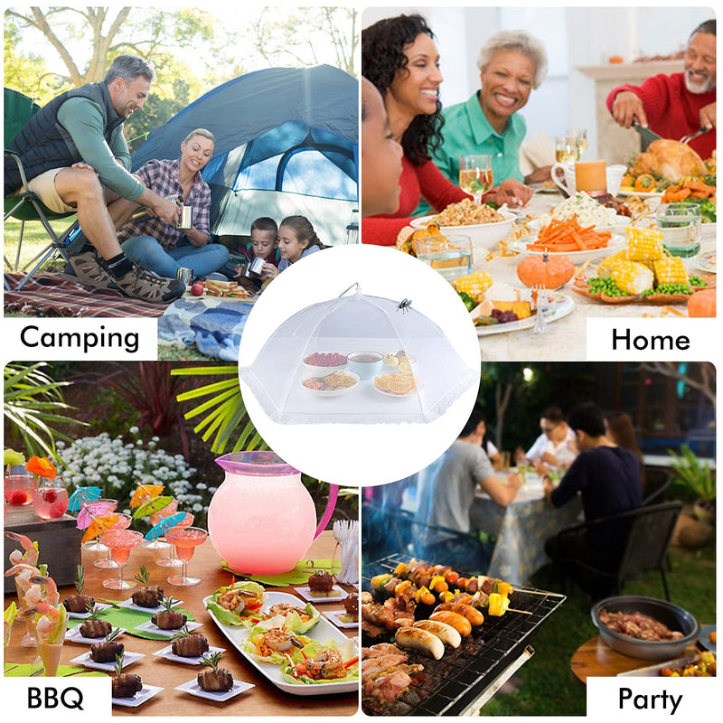 [Australia - AusPower] - Food Covers for Outside - 2 Large (28"X20") & 4 Standard (18"X18") Mesh Food Tent - Reusable Collapsible - Large Tall Pop-Up Picnic Table Covers For Outdoors Indoors Party Plants 2 Large (28"X20") & 4 Standard (18"X18") 