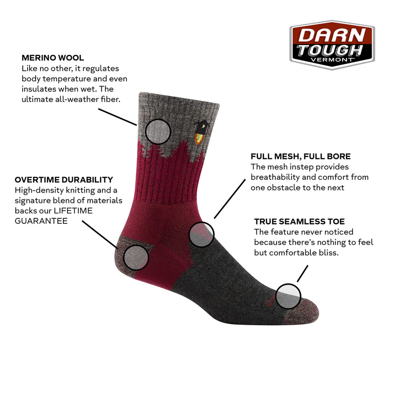 [Australia - AusPower] - DARN TOUGH (1974) Number 2 Micro Crew Midweight with Cushion Men's Sock Medium Green 