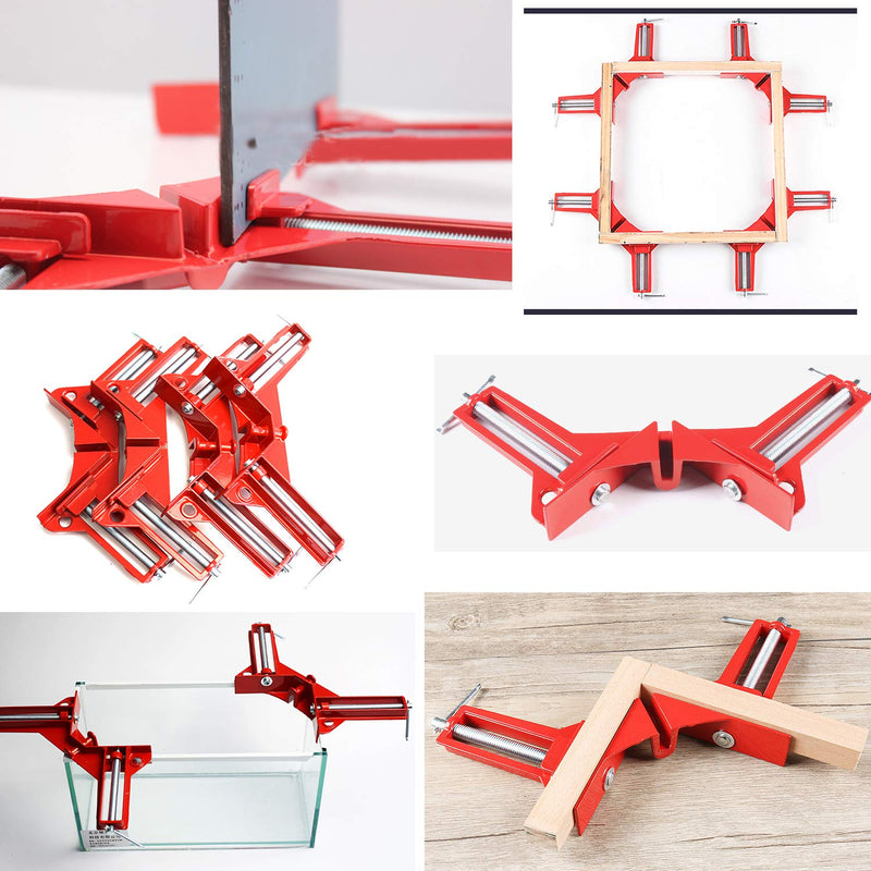 [Australia - AusPower] - 90 Degree Right Angle Clamp, Corner Clamps for Woodworking Set of 4, Adjustable Corner Square Clamp for Picture Frames Glass Holder Hand Tools 
