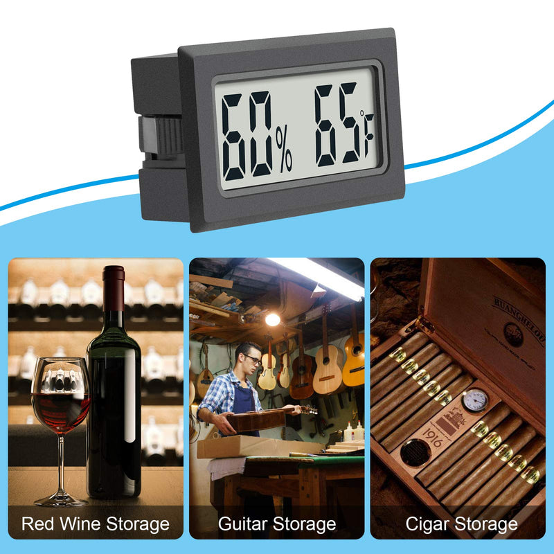 [Australia - AusPower] - Mini Digital Thermometer 2-Pack Hygrometer Indoor Humidity Monitor Temperature Humidity Gauge Meter with Fahrenheit (℉) for Humidors, Greenhouse, Garden, Cellar, Closet, Fridge Etc by DWEPTU 