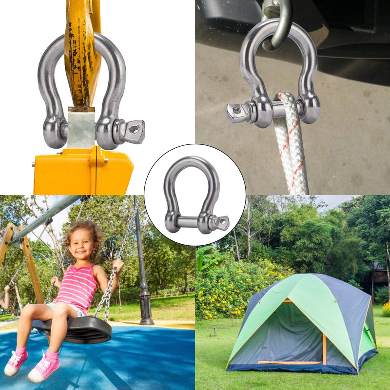 [Australia - AusPower] - OWAYOTO Screw Pin Anchor Shackle 5/16 Inch 8mm 304 Stainless Steel Heavy Duty 4pcs 