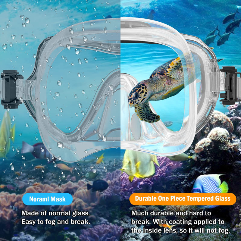 [Australia - AusPower] - Norabidea Swimming Goggles, Anti-Fog One Piece Lens Diving Mask, Clear View Tempered Glasses Swim Mask with Nose Cover for Scuba Dive Swim Adults(Black) 