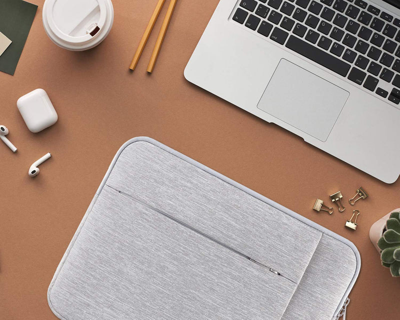 [Australia - AusPower] - Lacdo Laptop Sleeve Case for 15 inch New MacBook Air M2 2023 A2941, 15 inch MacBook Pro A1990 A1707, Dell XPS 15 Plus 2022-2020 Computer Bag with Accessory Pocket, Shockproof, Water-Resistant, Gray New MacBook Air 15 Inch 