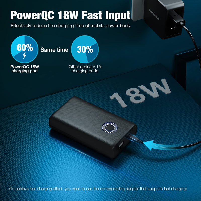 [Australia - AusPower] - Portable Charger 10000mAh, 18W QC3.0 Fast Charging Power Bank High-Speed Charging External Battery Pack Ultra-Compact Phone Charger for iPhone, Samsung Galaxy, AirPods, Tablet etc… EnergyCell QC18W 10000 