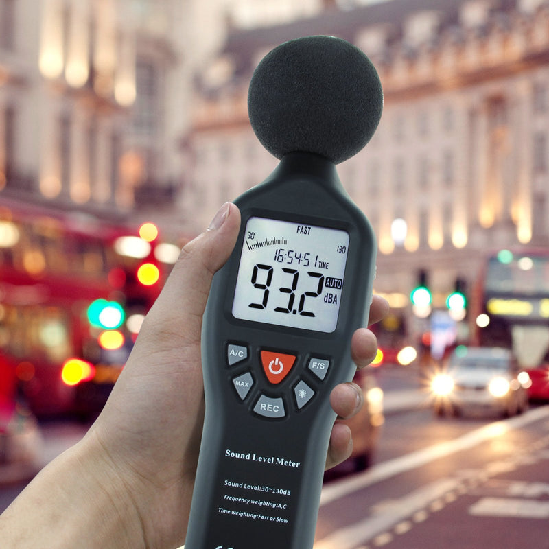 [Australia - AusPower] - Professional Sound Level Meter with Backlight Display High Accuracy Measuring 30dB-130dB with Data Record Function 