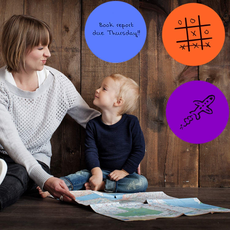 [Australia - AusPower] - Dry Erase Circles, PinCute 10 Pieces Colorful Dry Erase Dots Circles, Dry Erase Board Marker Removable Vinyl Dot Wall Decal for School Classroom Table & Desk (11.8 inch) 