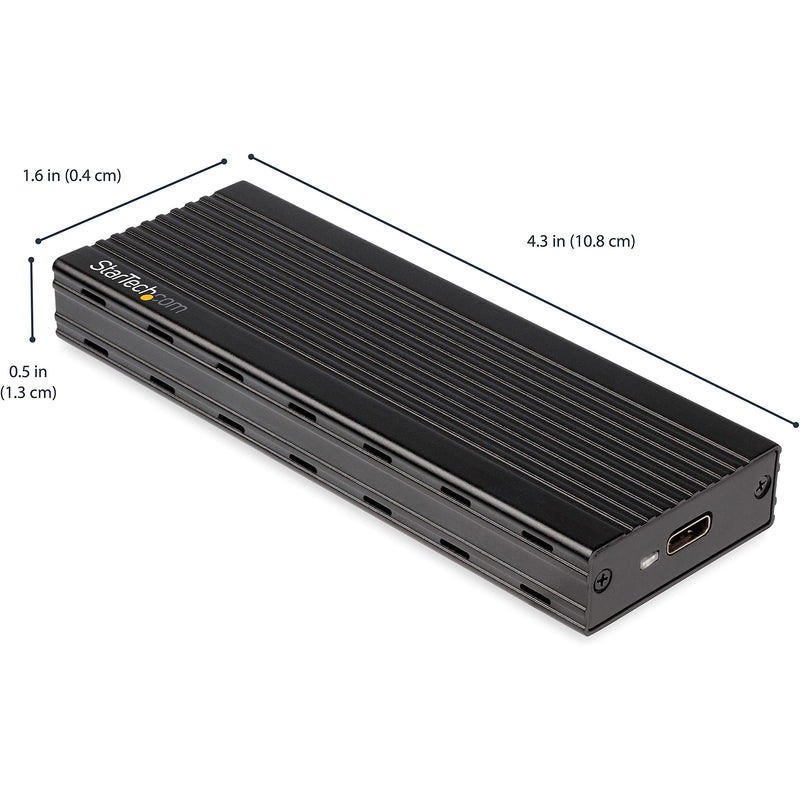 [Australia - AusPower] - StarTech.com USB-C 10Gbps to M.2 NVMe SSD Enclosure - Portable External M.2 NGFF PCIe Aluminum Case - 1GB/s Read/Write - Supports 2230, 2242, 2260, 2280 - TB3 Compatible - Mac & PC (M2E1BMU31C) Basic 