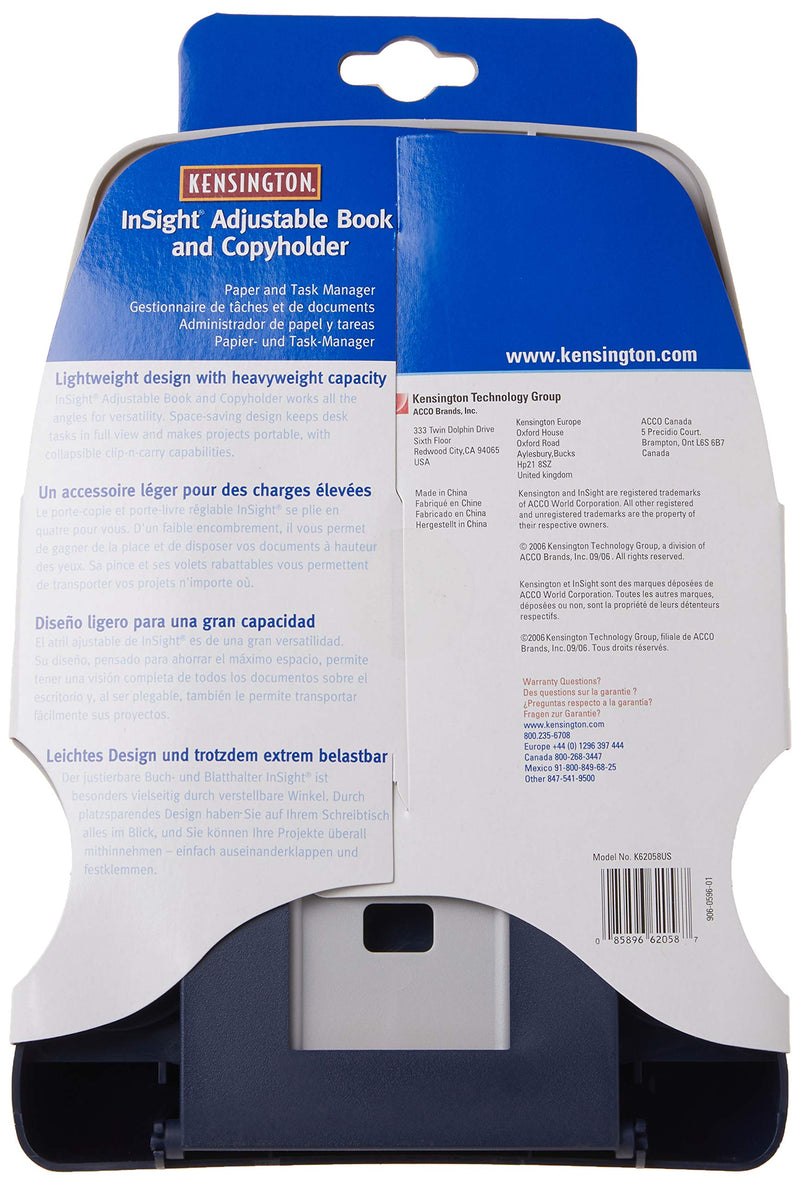[Australia - AusPower] - Kensington Insight Adjustable Book and Copyholder (K62058US) , White 