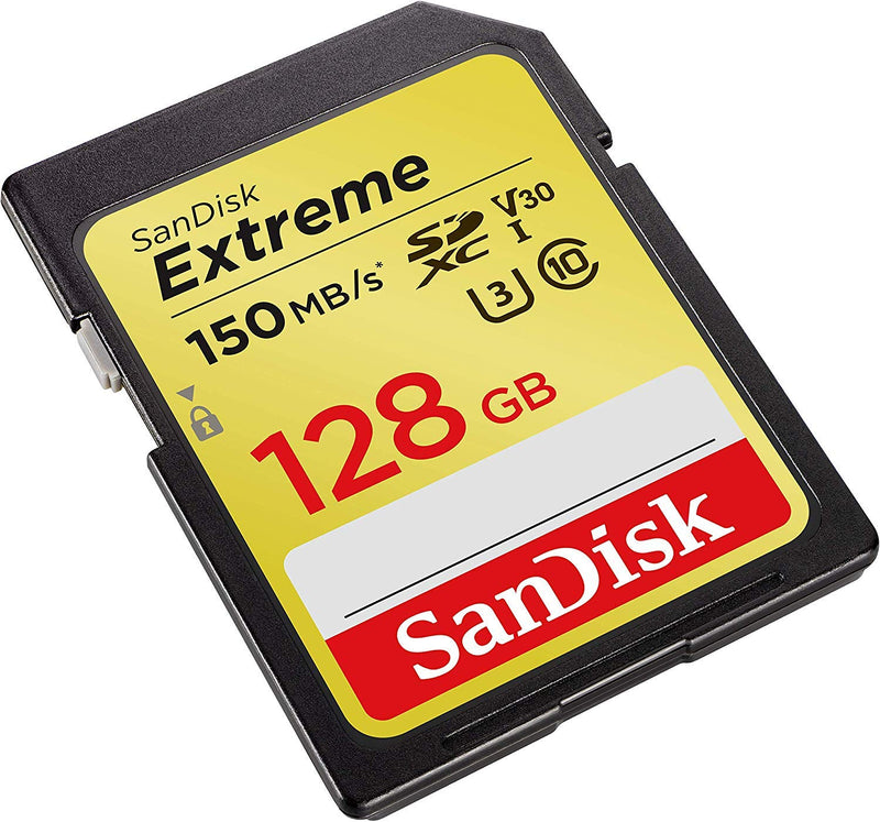 [Australia - AusPower] - SanDisk Extreme 128GB SD Memory Card Works with Sony Alpha a7C, a6600, a6100, a6400 Mirrorless Camera (SDSDXV5-128G-GNCIN) U3 SDXC UHS-I Bundle with (1) Everything But Stromboli Micro & SD Card Reader 