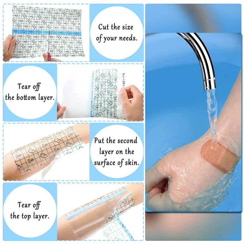 [Australia - AusPower] - Transparent Stretch Adhesive Bandage Waterproof Bandage Clear Adhesive Bandages Dressing Tape for (7.9 Inch x 10.9 Yard) 7.9 Inch x 10.9 Yard 