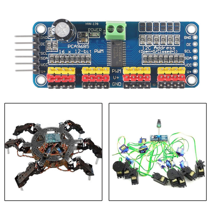 [Australia - AusPower] - Alinan 4pcs PCA9685 16 Channel 12 Bit PWM Servo Motor Driver Board I2C IIC Module IIC Interface One Size 4 