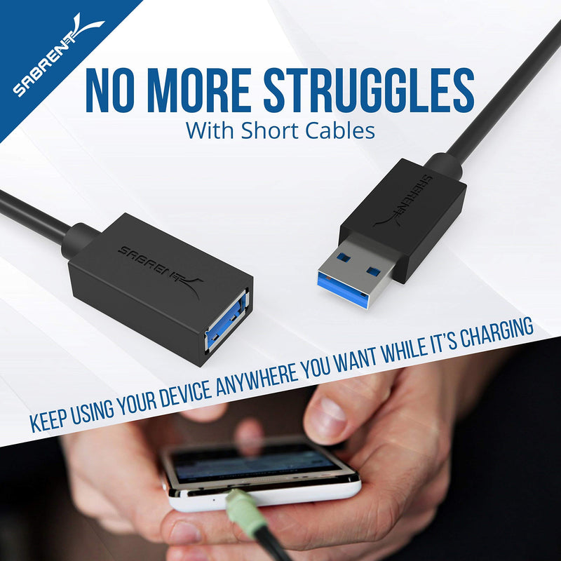[Australia - AusPower] - Sabrent 60W 10-Port USB 3.0 Hub + 22AWG 3 Feet USB 3.0 Extension Cable 