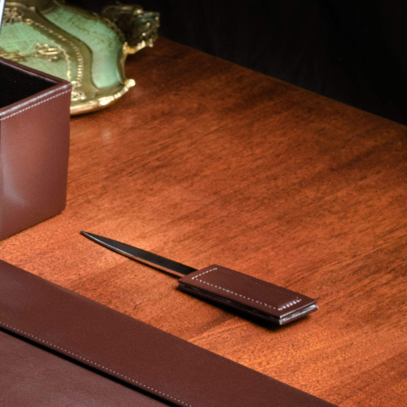 [Australia - AusPower] - Dacasso Dark Brown Bonded Leather Letter Opener 