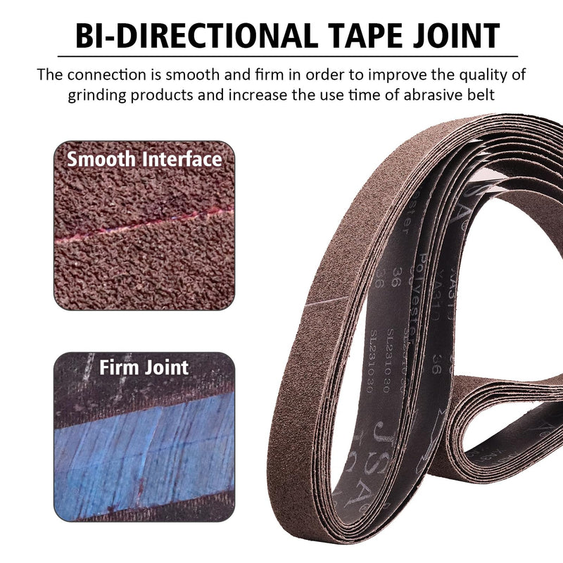 [Australia - AusPower] - 2 x 72 Inch Sanding Belts for Belt Sander, 60/80/120/240/400/600 Grit Calcined Aluminum Oxide Metal Sanding Belts Assortment, 6 Pack(2x72in) Mix Grits(60-600) 