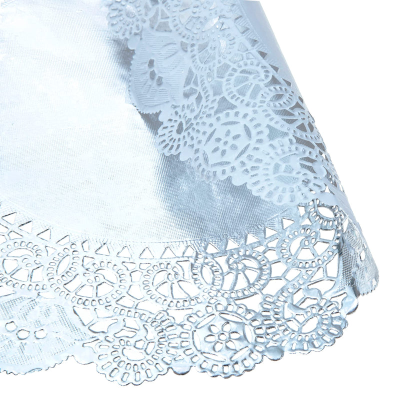 [Australia - AusPower] - Rakeyva 12.5 Inch Silver Doilies Lace Paper Doilies Round Placemat for Gift/Cake/Crafts/Party/Home/Weddings/Tableware Decoration (100 Pack) 12.5 Inch (100 Pcs) 